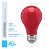 2 Pack CERAMIC RED LED Bulb A19 Medium E26 8W 60 Watt Equivalent Damp Location
