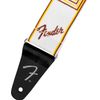 Fender Weighless™ 2" Monogrammed Strap, White/Brown/Yellow