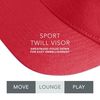 Augusta Sportswear Sport Twill Visor Red OS