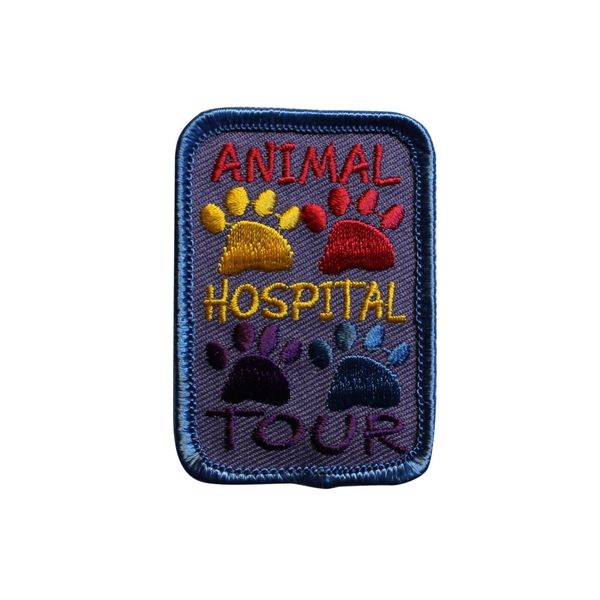 Animal Hospital Tour Embroidered Iron On Patch - Health Paw Prints Boys 123-K