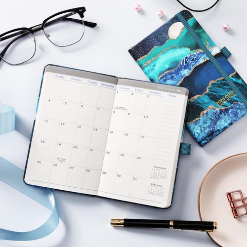 2026-2028 Pocket Planner - 3 Year Monthly Calendar/Planner 2026-2028, Jan 2026 - Dec 2028, 6.4" x 3.8", 60 Notes Pages, Elastic Closure, Pen Loop, 2 Book Marks, Inner Pocket
