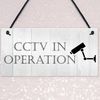 Red Ocean CCTV In Operation Home Plastic Hanging Surveillance Security Camera Wall Sign