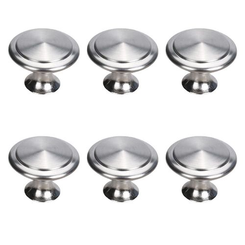 TOPDANCHUANG 6pcs Cabinet Door Knobs 30mm Round Mushroom Shape Drawer Wardrobe Pull Handles Stainless Steel Chrome for Furniture Drawer Door Cupboard Wardrobe Hardware, with Screws