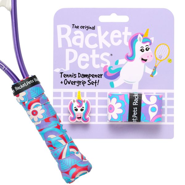 Racket Pet Unicorn Dampener (Vibration Absorption) & Overgrip Tape Set
