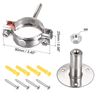uxcell Pipe Support Wall Mount Ceiling Mount 304 Stainless Steel Adjustable Pipe Bracket Clamp for 48-51mm Pipe