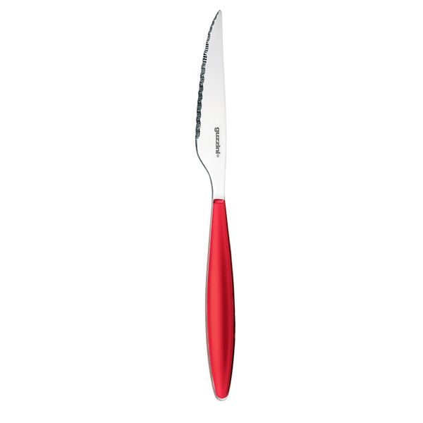 guzzini FEELING 23001065 Steak Knife, Red, Total Length 8.9 inches (22.5 cm)