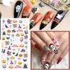 5D Halloween Nail Art Stickers Stereoscopic Embossed Nail Art Stickers Decals with Adhesive 5D Halloween Sticker Decoration for Women Girl Children Kids