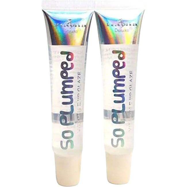 So Plumped Lip Glaze Clear Lip Plumper Gloss Vitamin-E Infused 2PC