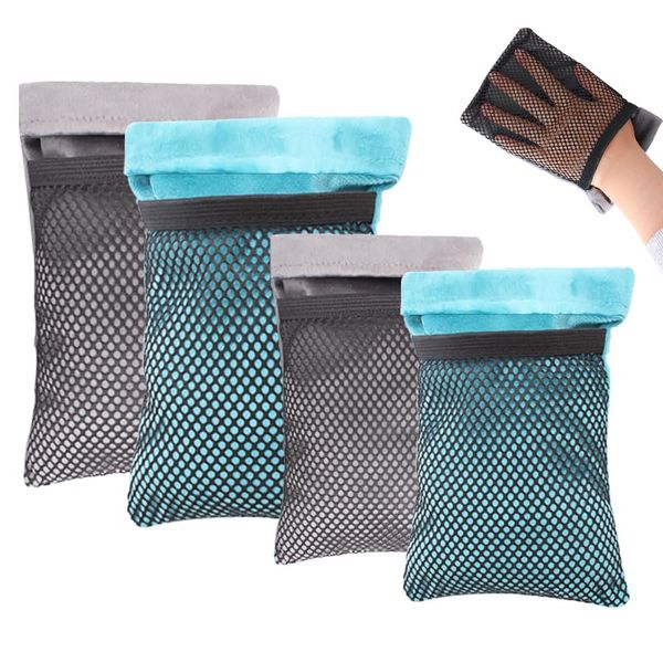 MUUPEG 4PCS Sand Wipe Off Mitts, Sand Remover for Beach, Sand Cleaner Mitt Wipe Sand Mitt, Sand Removal Bag Sand Off Beach Mitt Vacation Camping Essentials