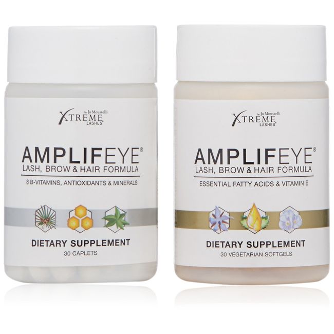 Xtreme Lashes Amplifeye Lash, Brow & Hair Formula Supplements | Contains Vitamins, Minerals, & Botanicals | Pack of 2, 30 Day Supply