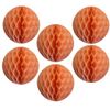 6-pack 5 Inch Peach Honeycomb Tissue Paper Balls