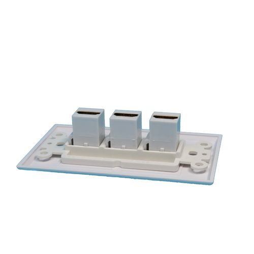 RiteAV - 3 Port HDMI 2.0 Decorative Wall Plate (White)