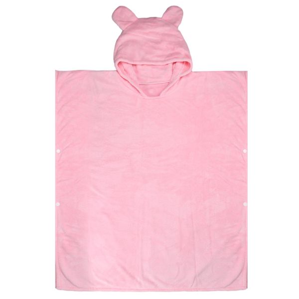 Fangehong Poncho Towel Toddler, Children's Bath Towels, Hooded Bathrobe Baby 70 x 80 for Girls Boys Kids 1-8 years (pink)