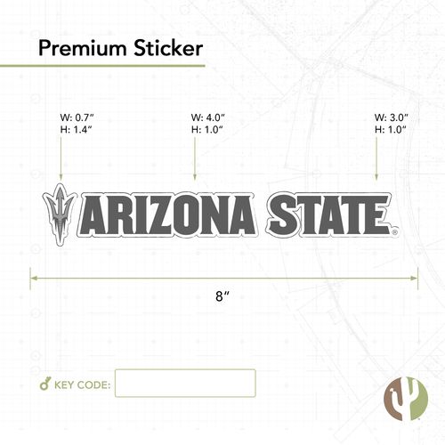 Arizona State University Sun Devils ASU Name Logo Vinyl Decal Laptop Water Bottle Car Scrapbook (8 Inch Sticker)