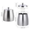 OILP Ash tray Outdoors Indoors,Large Ashtray with Lid for Cigarettes Outside Patio Indoor,Modern Tabletop Smokeless Windproof Ashtrays for Home Office Patio Balcony-Silver