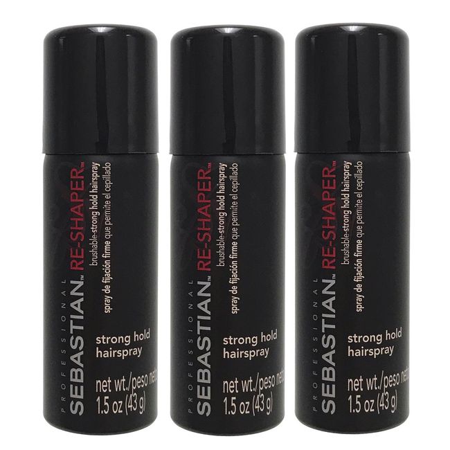 Sebastian Re-Shaper Brushable Strong Hold Hairspray 1.5 oz Pack of 3