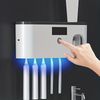 UV Light Sterilizer Toothbrush Holder Cleaner Toothpaste Dispenser Grey