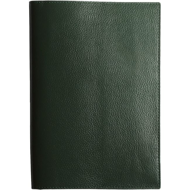 BLUE SINCERE Book Cover, A5, Genuine Leather, Bookmarked, Compatible with A5 Size, Thick Bookmark, Vegetable Tanned Cowhide, Book Cover, Brand Men's, Women's, Paperback 3, BKC3 (Deep Green)