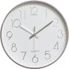 Silent 12-Inch Wall Clock with Modern Silver Frame - Perfect for Any Room