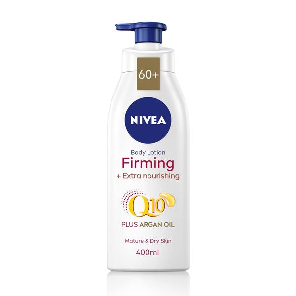 NIVEA Firming Body Lotion Q10 + Argan Oil (400 ml), Nourishing Firming Cream with Q10 and Argan Oil, NIVEA Moisturising Cream for Firm Skin