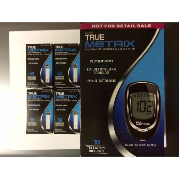 TRUE Metrix Blood Glucose 200 Test Strips Plus Meter  Exp: 7/17/2025