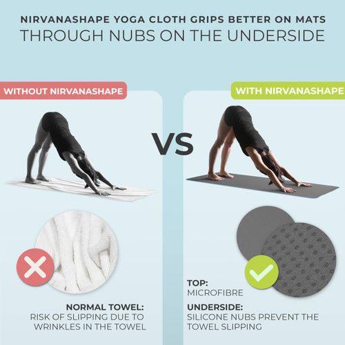 NirvanaShapeNon-slip yoga towel | Hot yoga towel with non-slip beads | Hygienic yoga towel overlay for yoga mat [ 73" 25" | 185x63 cm ]