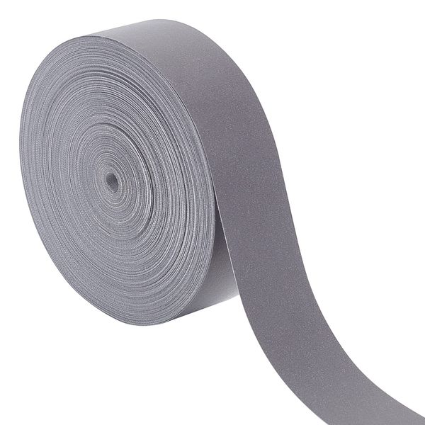 BENECREAT 25m Silver Reflective Tape, High Visibility Fabric Tape 25mm Wide Reflective Sew On Tape DIY for Clothing, Worksuits, Rain Coats, Jackets