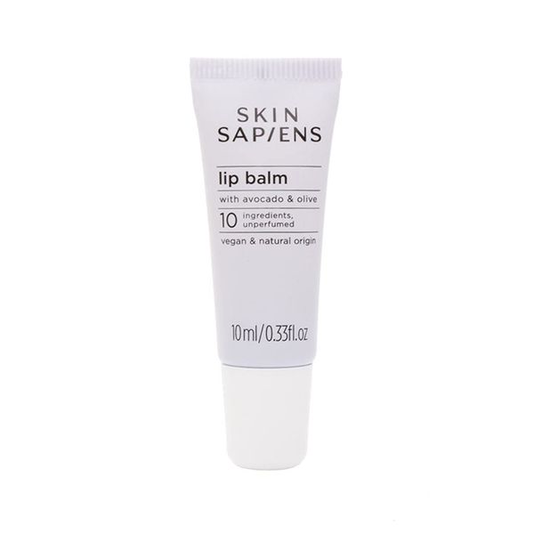 SKIN SAPIENS Nourish & Protect Lip Balm with Avocado & Olive, 100% Natural Ecocert Cosmos, Unflavoured Lip Care For Men and Women, Cruelty Free and Vegan Skincare For Sensitive Skin, 10 ml