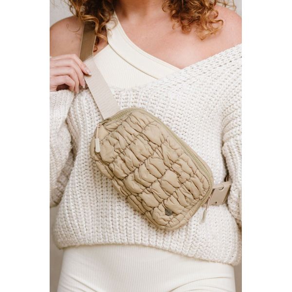 Atlas Quilted Belt Bag - khaki