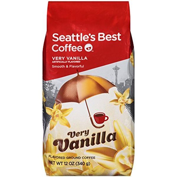 Seattle's Best Coffee Very Vanilla Flavored Medium Roast Ground Coffee | 12 Ounce Bags (Pack of 6)