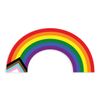 Applicable Pun Rainbow Shaped Progress Pride Flag - Vibrant Static Cling Window Cling - 12 inch