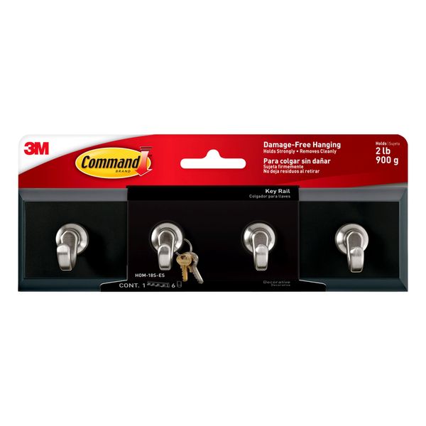 Command Slate Key Rail, 1 Key Rail, 6 Strips/Pack
