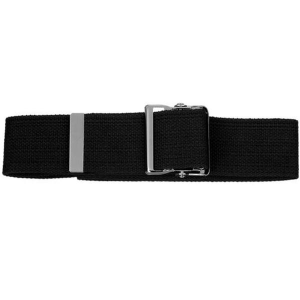 Prestige Medical Cotton Gait Belt with Metal Buckle, Black