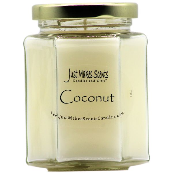 Coconut Candle New 8oz Hexagon by Just Makes Scents