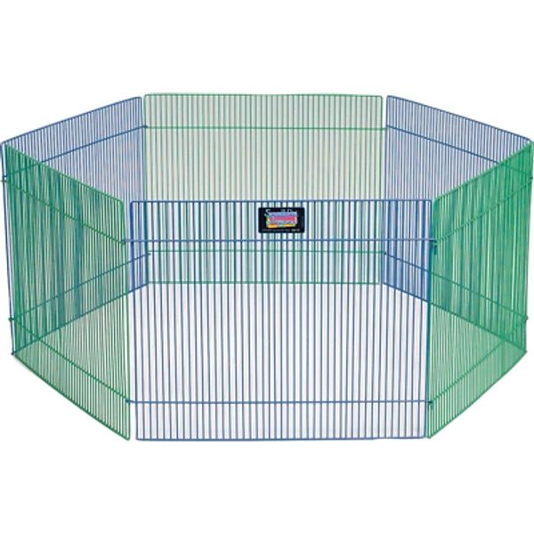 Small Animal Pet Playpen /Exercise Pen, Blue and Green,1 Count (Pack of 1), Smal