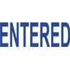 Colop "Entered" Green Line Word Stamp - Blue