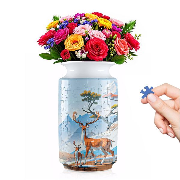 Yizhor Unique Flower Vase Puzzles for Adults, 162-Piece 3D Puzzle Planter Vases, Creative Adult Crafts for Women, DIY Gifts for Puzzle Lovers