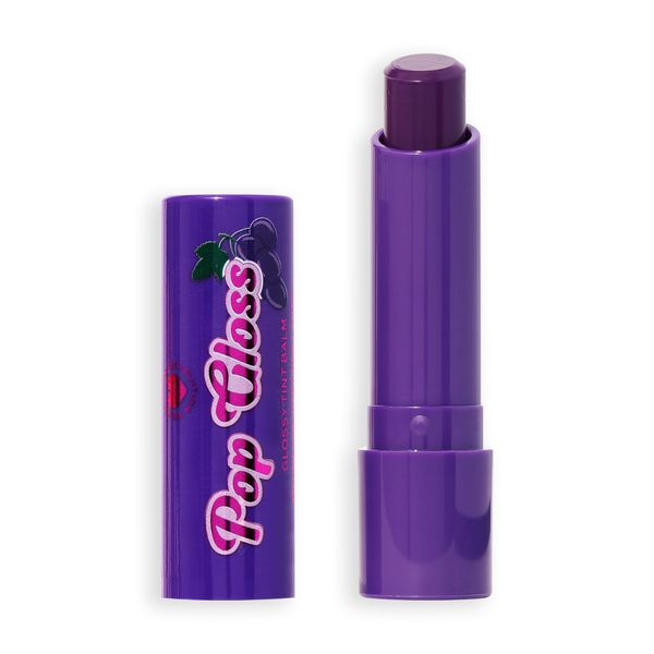 I Heart Revolution Pop Gloss Balm, Balsamo Labbra Idratante con Finitura Lucida e Tocco di Colore, Vegano & Cruelty-Free, Uva Viola