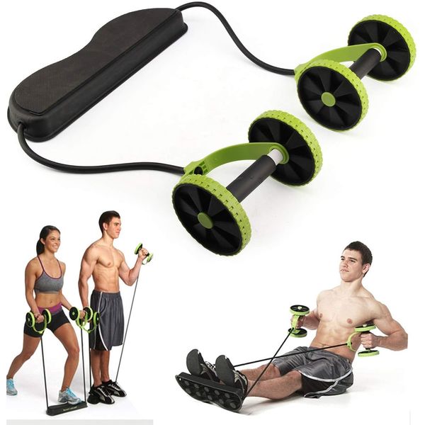 Revoflex Xtreme Abs Abdominal Exercise Equipment, Professional Wheel Roller Gym Fitness Machine Body Strength Training Home Workout Machine Compact and Portable Full Body Workout Trainer