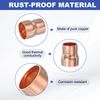 PATIKIL 5Pcs Copper Reducer 3/4" x5/8" ID Reducing Copper Coupling Fitting Pipe Adapter