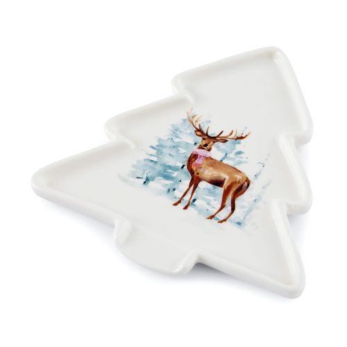 Cooksmart British Designed Christmas Spoon Rest | Spoon Rests for All Type of Spoons | Kitchen Spoon Rest for All Types of Kitchens - Christmas Stag