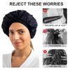 AYNKH Towel Lined Shower Cap, Microfiber Terry Cloth Silky Satin Stretchy Bathing Cap, Waterproof Triple Layer Reusable for All Hair Lengths, Quick Dry Hair Deep Conditioning