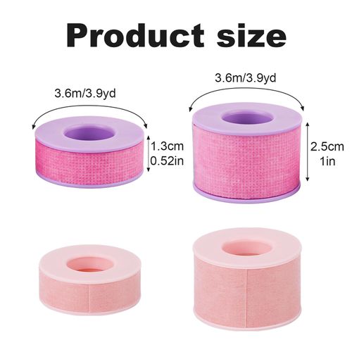 4pcs Lash Adhesive Tape, Reusable Adhesive Waterproof Silicone Tape Eyelash Tape for Lash Extension Lash Beauty Auxiliary Tools (2 Purple, 2 Pink)