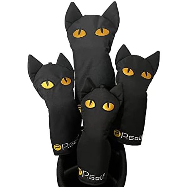 P.Golf Black Cat Head Cover (Single Item)