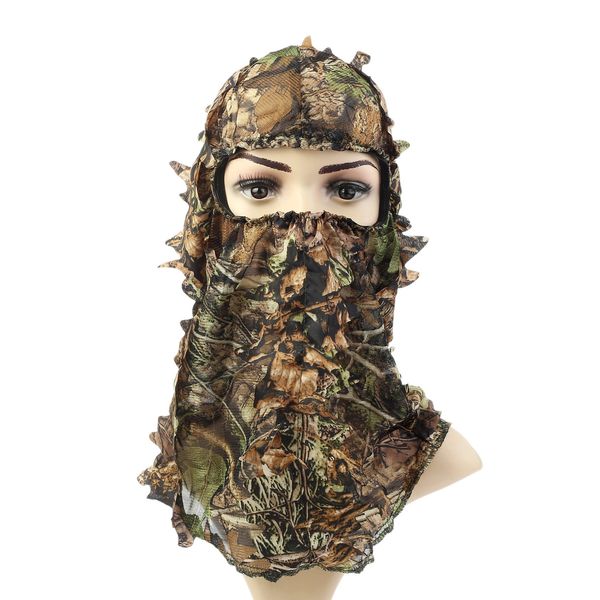 ABCAMO Camo Face Turkey Hunting Face Mask Ghillie Camouflage Leafy Cover Full Face Mask Realtree Camo Outdoor Mask