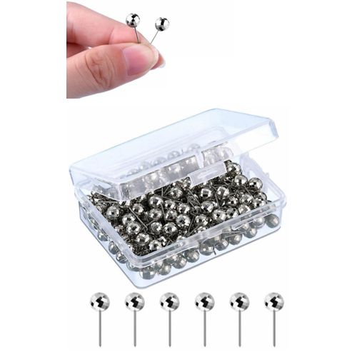 Chocople Thumb Tacks Gypsum Board Pins Push Pins Invisible Holes Pack of 100 (Silver)
