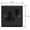Varilight 1-Gang 13A Double Pole Switched Socket Matt Black