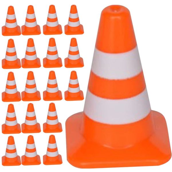 NUOBESTY 30Pcs Mini Traffic Signs Miniature Traffic Cones Barricades Signs Traffic Scene Roadblock Toys Road Sign Models Kids Early Educational Cognitive Toys