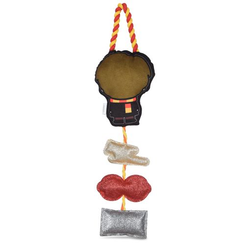 Harry Potter Cat Toy, Door Hanger with Catnip | Door Hanger Cat Toy with Harry Potter, Lightning Bolt, Glasses, and Hogwarts Invitation Plush with Catnip Components on Rope