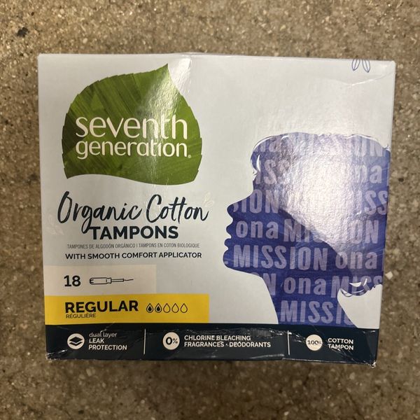 Seventh Generation Organic Cotton Tampons Regular, 18 Ct Discontinued ￼